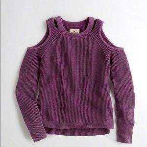 Medium Hollister Purple Cold Shoulder Sweater